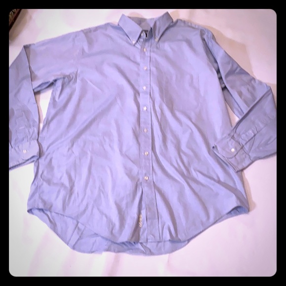LANDS’ END CLASSIC BLUE LONG SLEEVE BUTTON DOWN DRESS SHIRT DRESS SHIRT - Picture 2 of 7